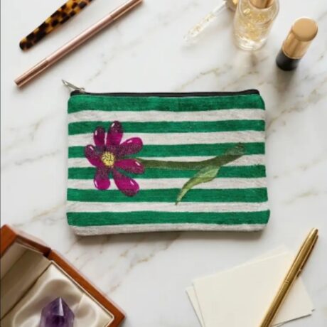 Handpainted Floral Pouch