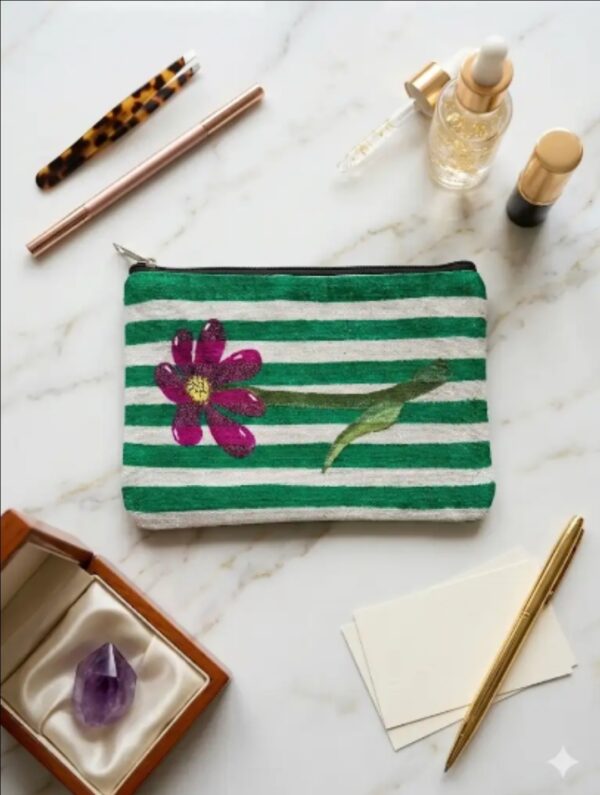 Handpainted Floral Pouch