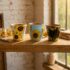 Sunflower Decoupaged Handpainted Kulhad Pots